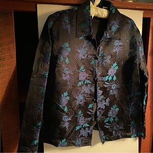 SALE ! Chico’s Oriental Style jacket.  Elegant Rayon/Silk. Size 1.